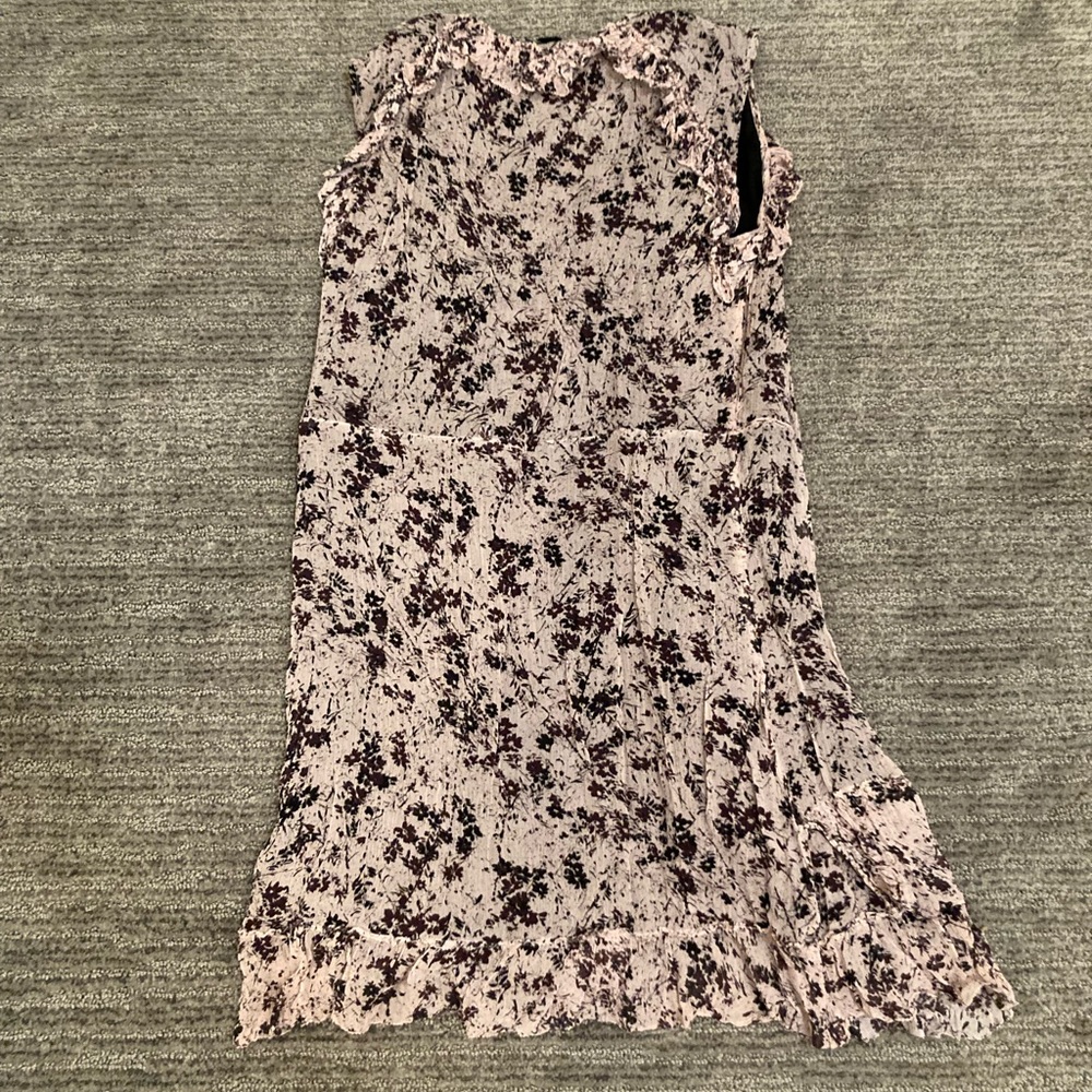 Black and tan floral wrap mini dress